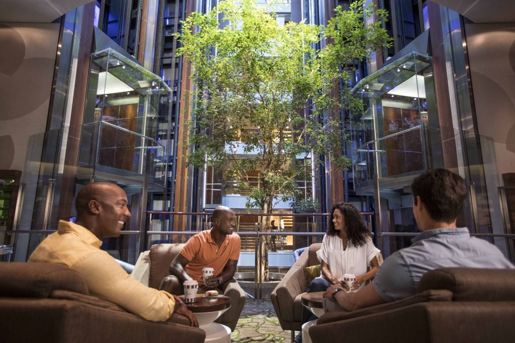 A group meeting in The Hideaway on Celebrity Cruises