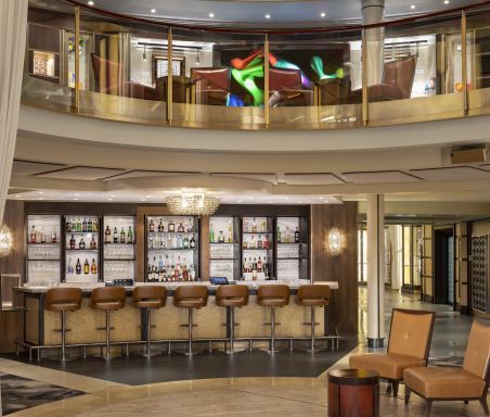 Celebrity Silhouette, SI, Celebrity Revolution, revitalized, refurbishment, public venue, public rooms, Solstice Class, Entertainment Court bar, bar and lounge, architecture