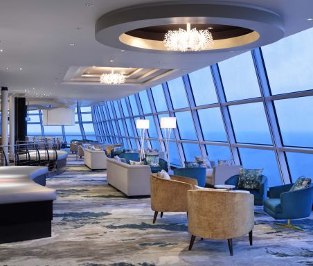 Celebrity Silhouette, SI, Celebrity Revolution, revitalized, refurbishment, public venue, public rooms, Solstice Class, Sky Observation Lounge, bars and lounges, seating, view, public rooms