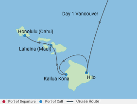 9 Night Hawaii Cruise voyage map