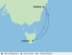 4 Night Tasmania Cruise voyage map